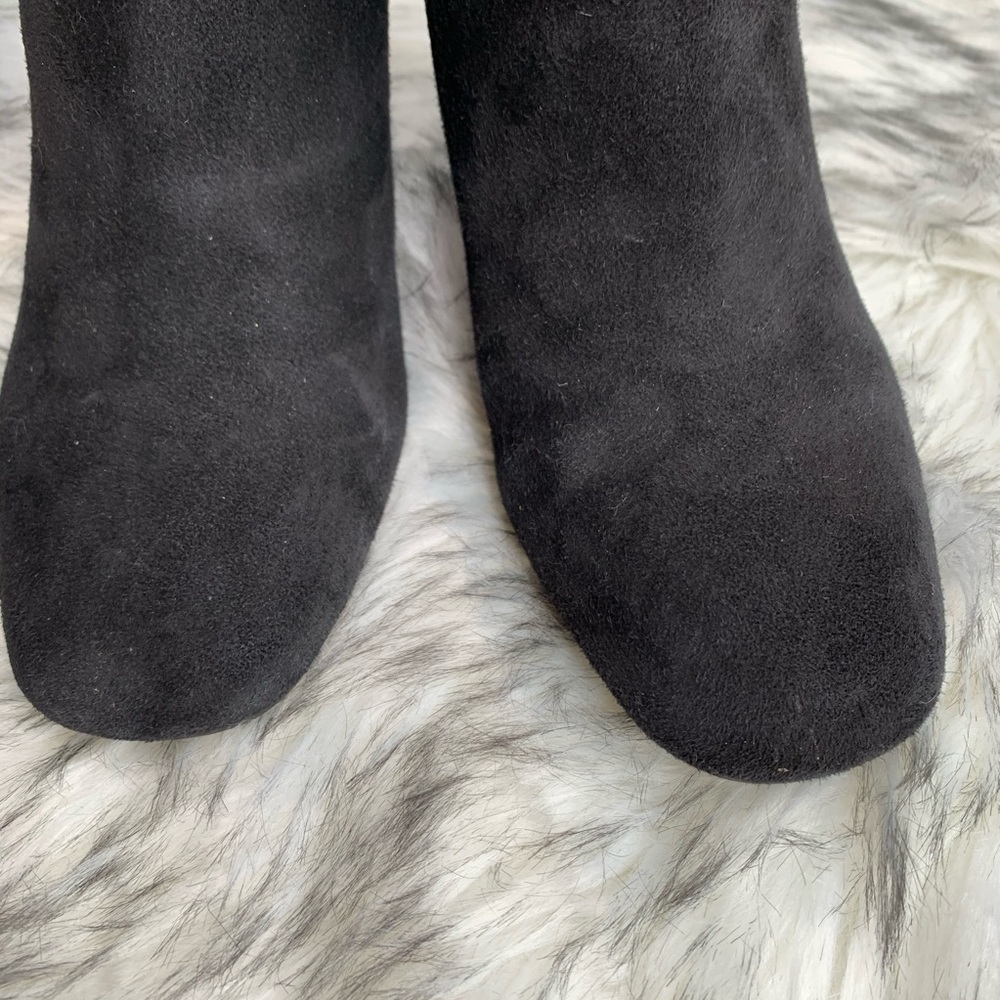 SEE BY CHLOE Luxury Minimalist Black Suede Square Toe Ankle Boots, 39.5/9.5 - Picture 8 of 14
